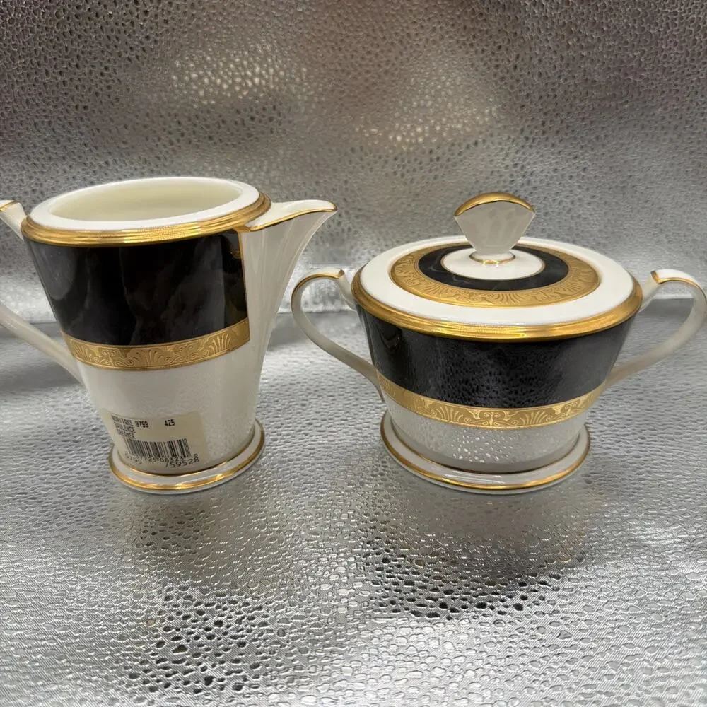 Noritake Bone China Opulence Pattern Creamer & Sugar Set